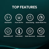 Hisense KitchenFit 5i Series WD5I1245BBR, 12kg/ 8kg Washer Dryer, D Rated in Black