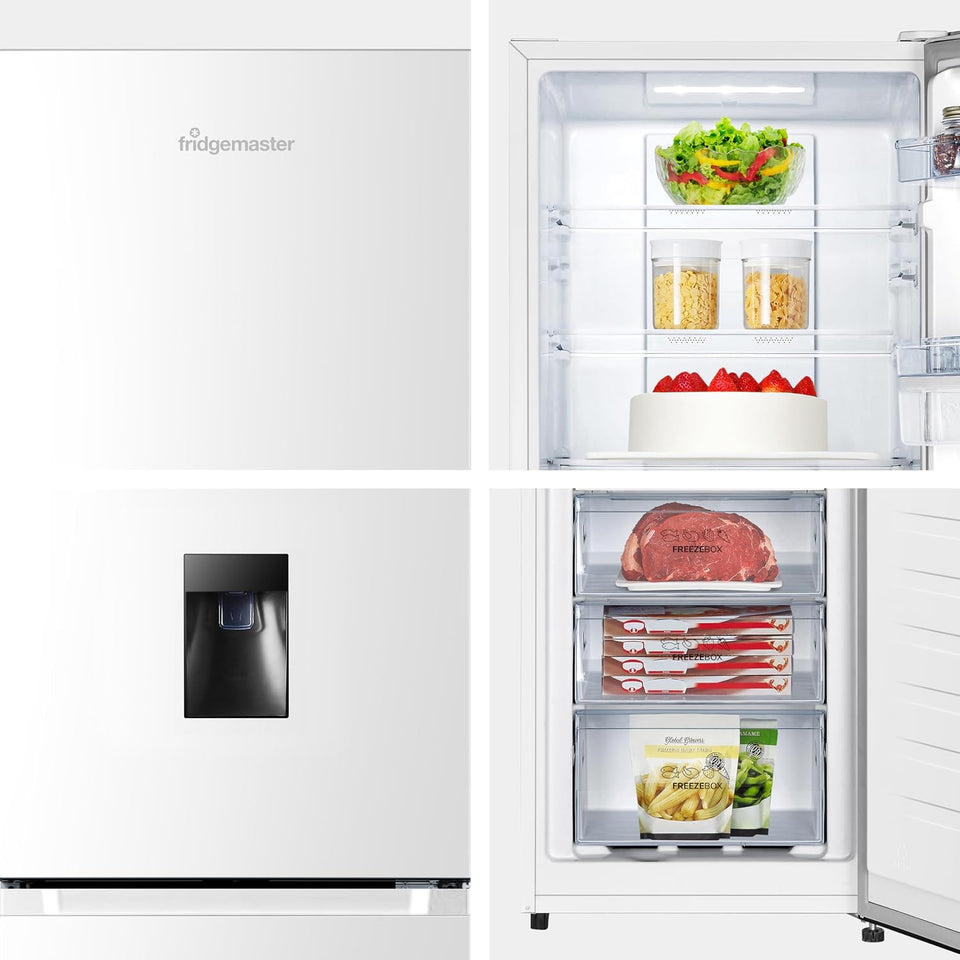 Freestanding Fridge Freezer 256L Frost Free Water Dispenser White