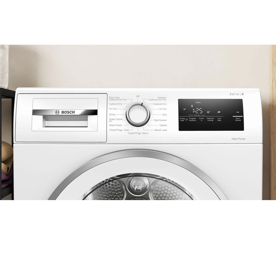 Bosch Series 4 WTH85226GB 8kg Freestanding Heat Pump Tumble Dryer White - A++ Rated