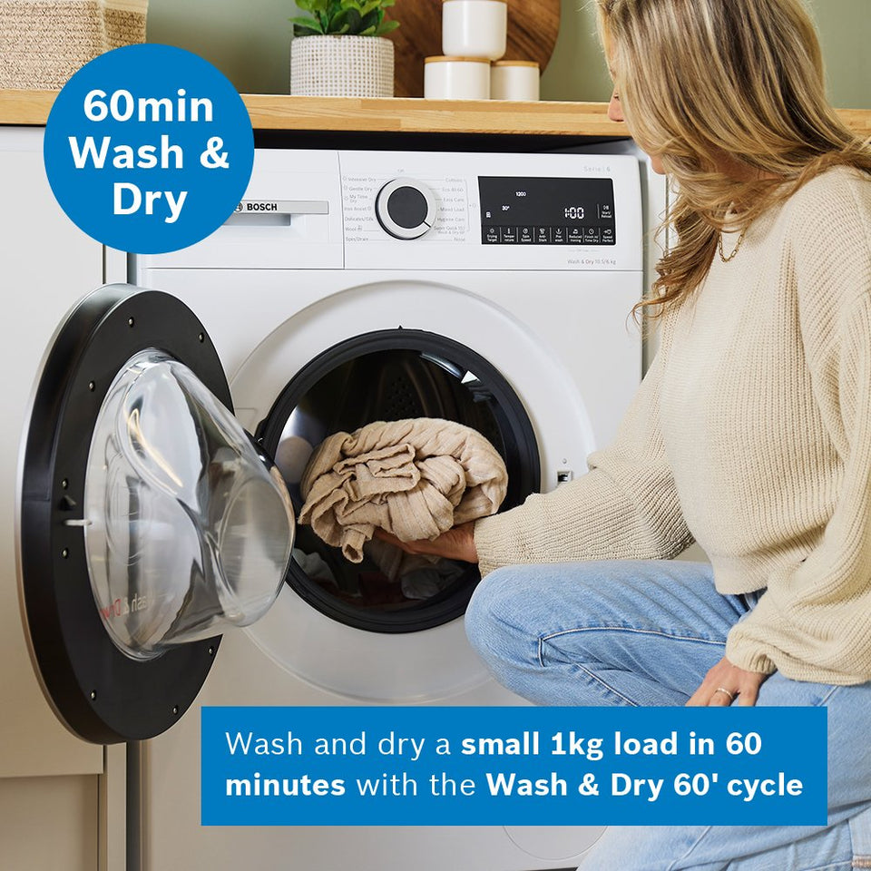 Bosch WNG25401GB Series 6 Freestanding Washer Dryer 10.5+6kg 1400 Spin White