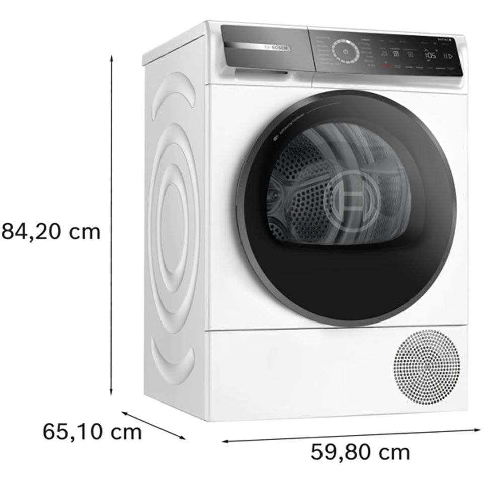 Bosch WQB246C9GB Series 8 9kg Heat Pump Tumble Dryer White - A+++ Rated