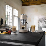 Delonghi EC885.BG Dedica Arte Manual Espresso Coffee maker with Milk Frother - Beige Gold