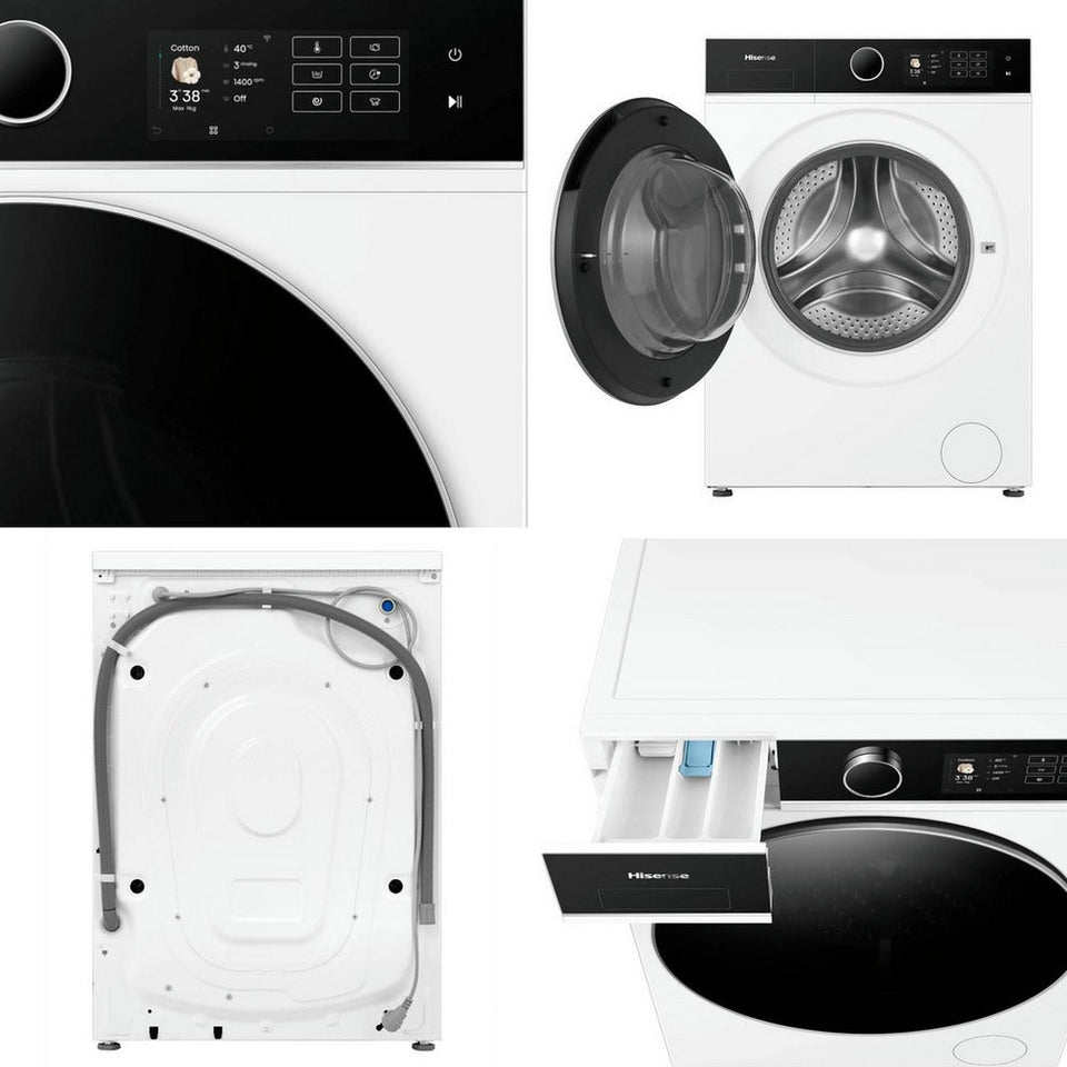 Hisense KitchenFit 5i Series WF5I9043BWFS 9kg 1400 Spin WiFi-enabled Freestanding Washing Machine White