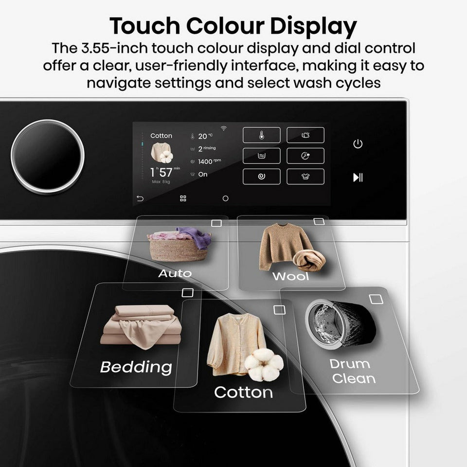 Hisense KitchenFit 5i Series WF5I9043BWFS 9kg 1400 Spin WiFi-enabled Freestanding Washing Machine White
