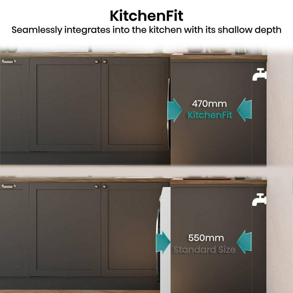 Hisense KitchenFit 5i Series WF5I9043BWFS 9kg 1400 Spin WiFi-enabled Freestanding Washing Machine White