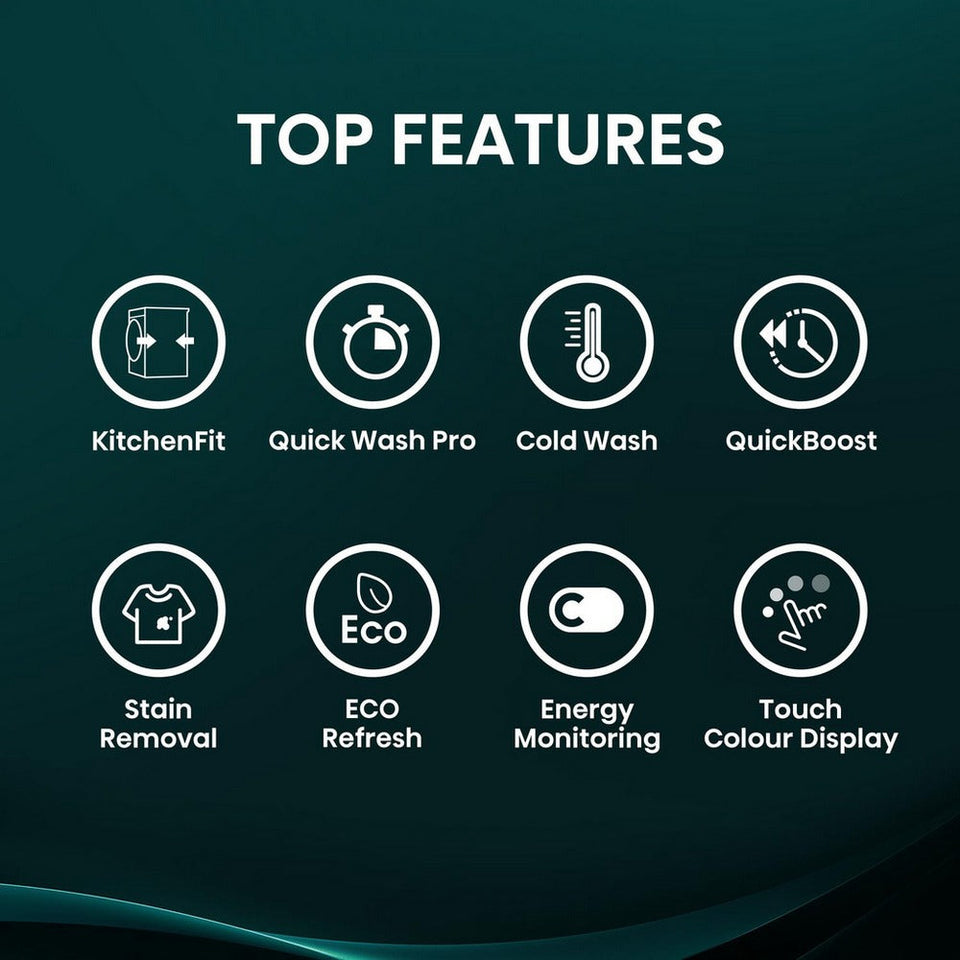 Hisense KitchenFit 5i Series WF5I9043BWFS 9kg 1400 Spin WiFi-enabled Freestanding Washing Machine White