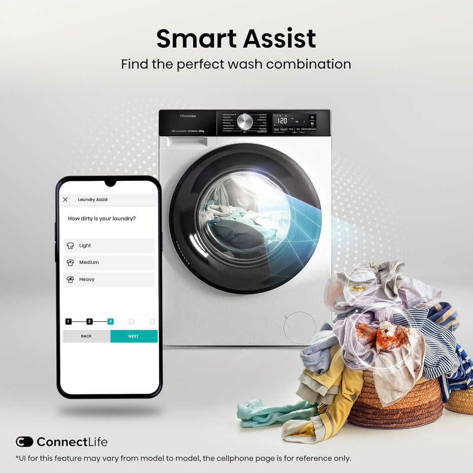 Hisense WD3S8043BW3 3S Series 8+5kg 1400 Spin WiFi-enabled Washer Dryer White
