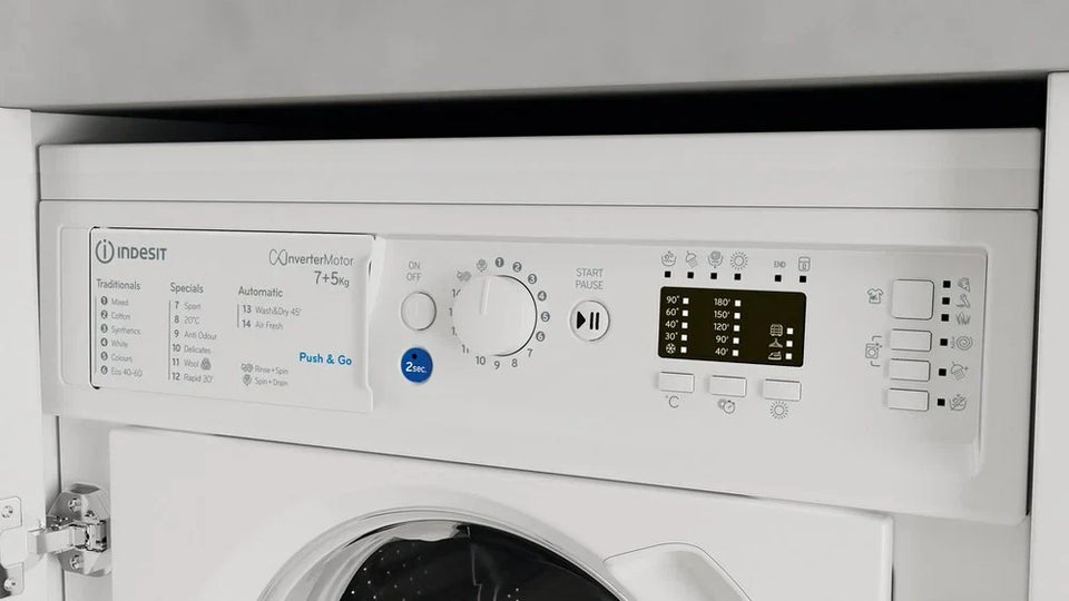 Indesit BIWDIL75148 7kg+5kg 1400 Spin Integrated Washer Dryer White