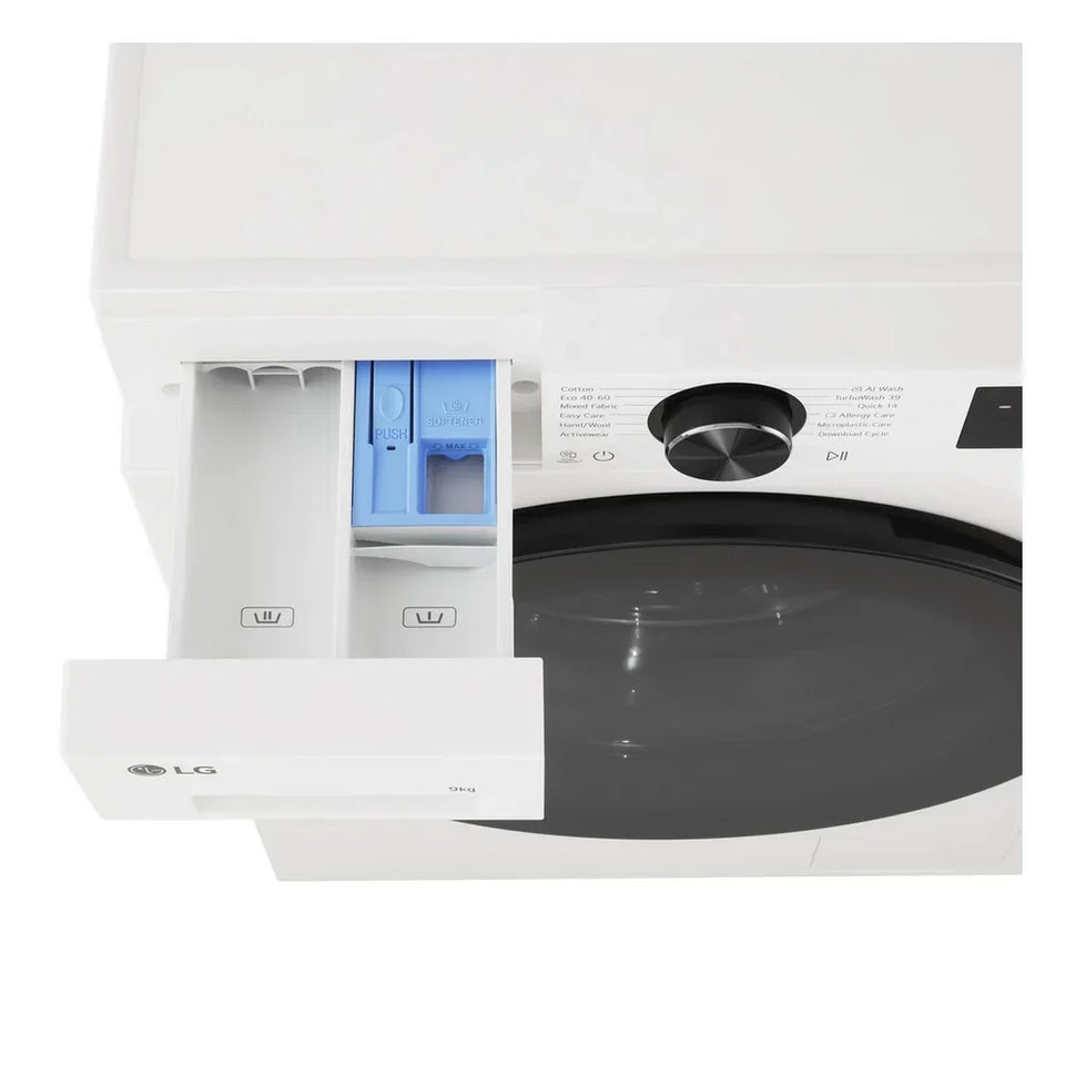 LG F2X50S9TWB VX50 Series 9kg 1200 Spin WiFi Enabled Front Load Washing Machine White - A Rated