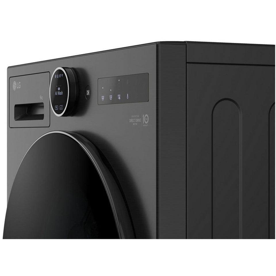 LG F4X7009TBB 9kg 1400 Spin AI Direct Drive Freestanding Washing Machine Black