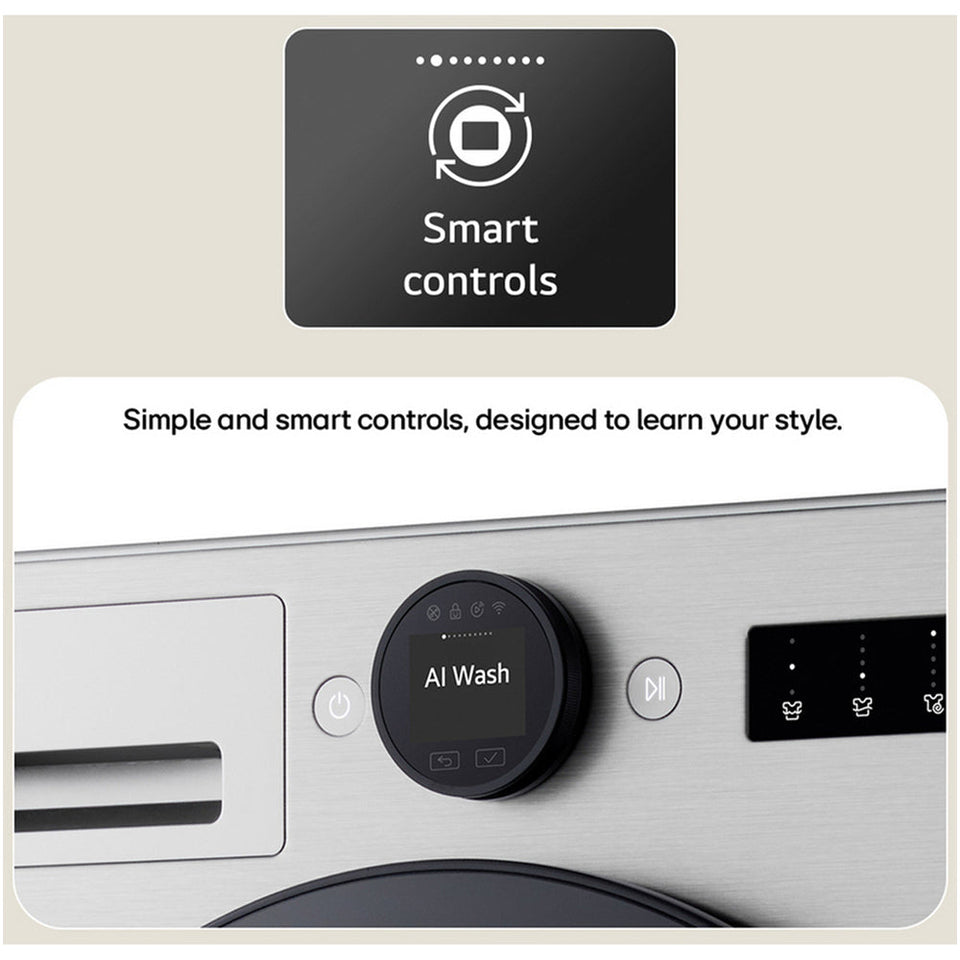 LG F4X7009TWB 9kg 1400 Spin AI Direct Drive Freestanding Washing Machine White