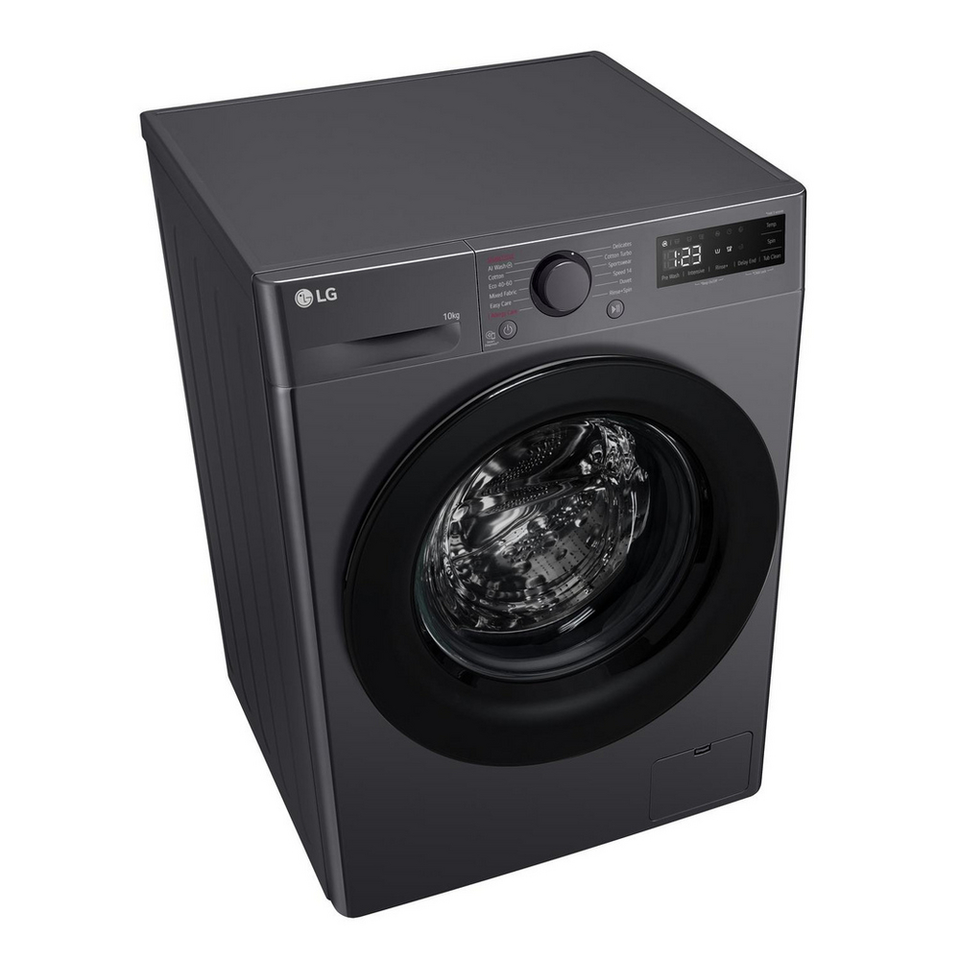 LG F4Y510GBLN1 10kg Steam 1400 Spin Freestanding Front Loading Washing Machine Slate Grey