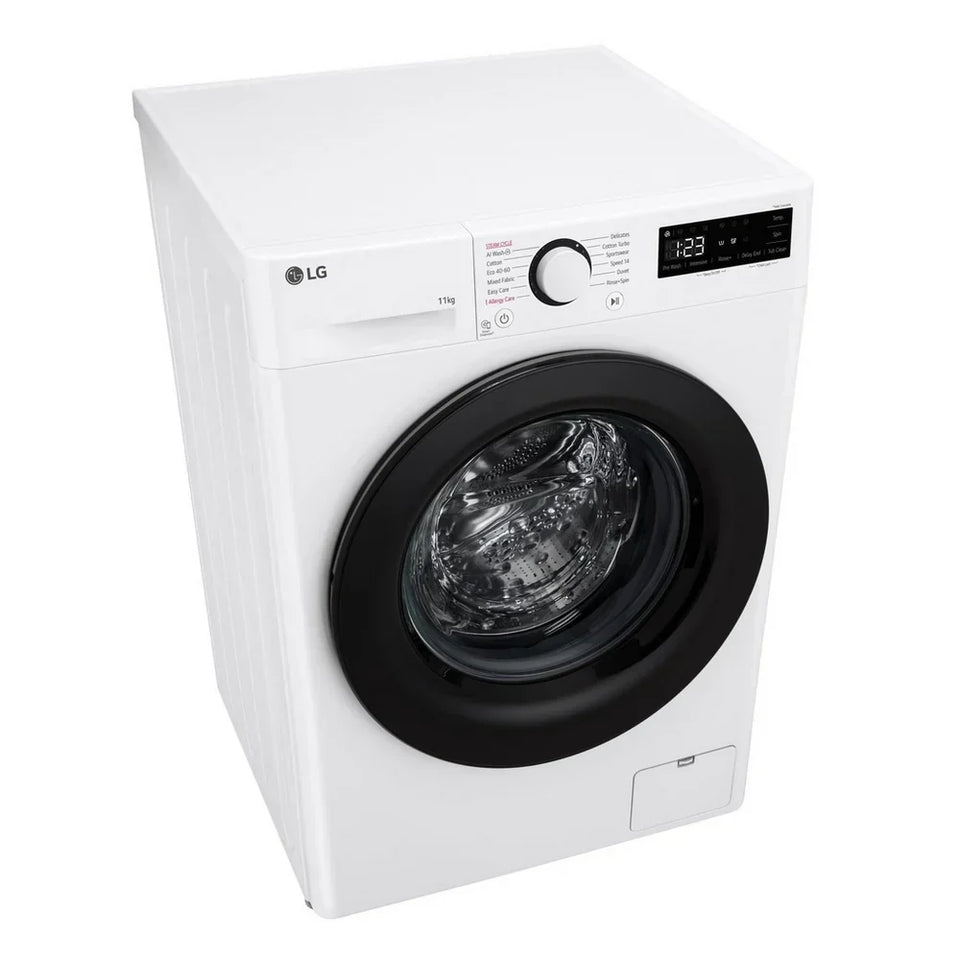LG F4Y511WBLN1 11kg Steam 1400 Spin Freestanding Front Load Washing Machine White - A Rated