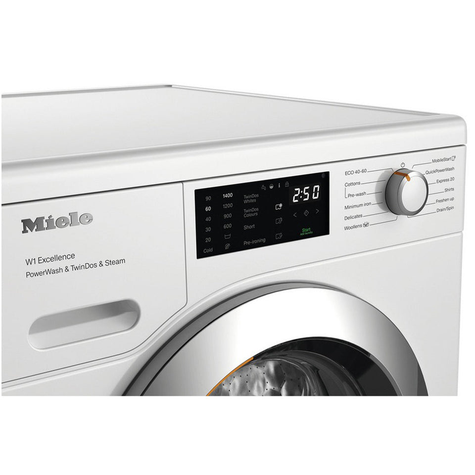 Miele WEG885 WCS 9kg 1400 Spin PowerWash & SteamCare Washing Machine Lotus White