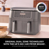 Ninja 6 in 1 Dual Zone Air Fryer 7.6L DZ300UK - Gun Metal Grey