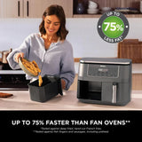Ninja 6 in 1 Dual Zone Air Fryer 7.6L DZ300UK - Gun Metal Grey
