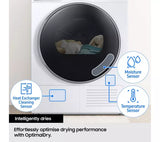 Samsung Series 5 DV90CGC0A0AEEU with OptimalDry 9 kg Heat Pump Tumble Dryer White