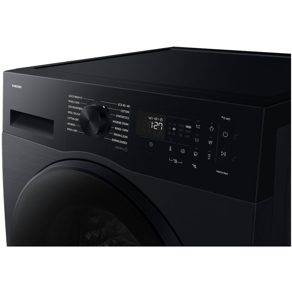 Samsung Series 5 WD11DG5B15BBEU Ecobubble AI Energy 11kg+6kg 1400 Spin Washer Dryer Black