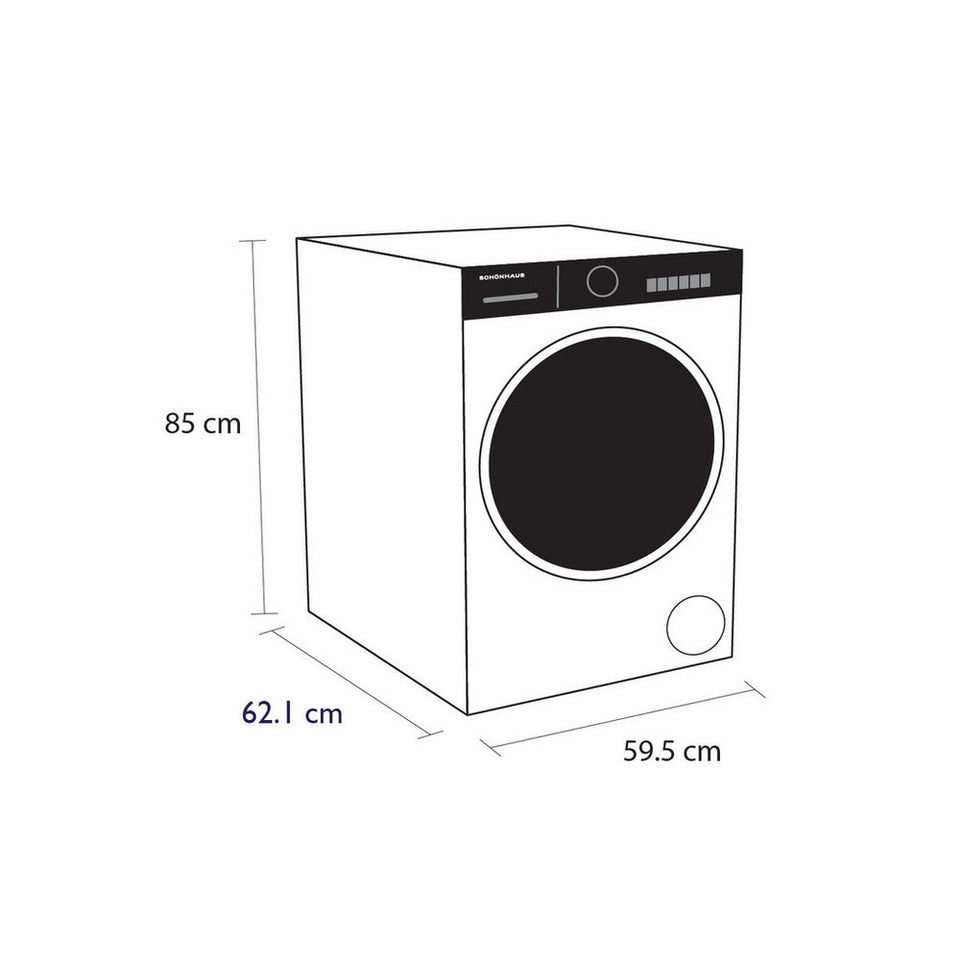 Schonhaus TDSHF018A3W 8kg Heat Pump Tumble Dryer White