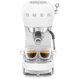 Smeg ECF02WHUK 50s Retro Style Espresso Coffee Machine with Steam Wand White