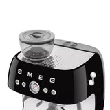 Smeg EGF03BLUK Retro Espresso Coffee Machine with Grinder in Black