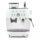Smeg EGF03PGUK Retro Espresso Coffee Machine with Grinder in Pastel Green